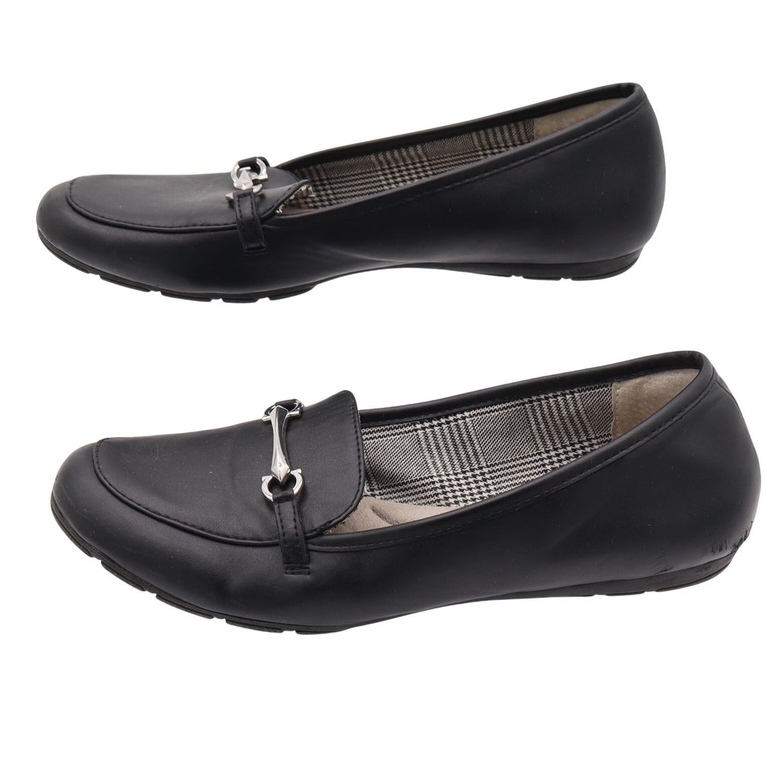 Cliffs by White Mountain Loafers Womens 8.5 M Glowing Black Horsebit Excellent