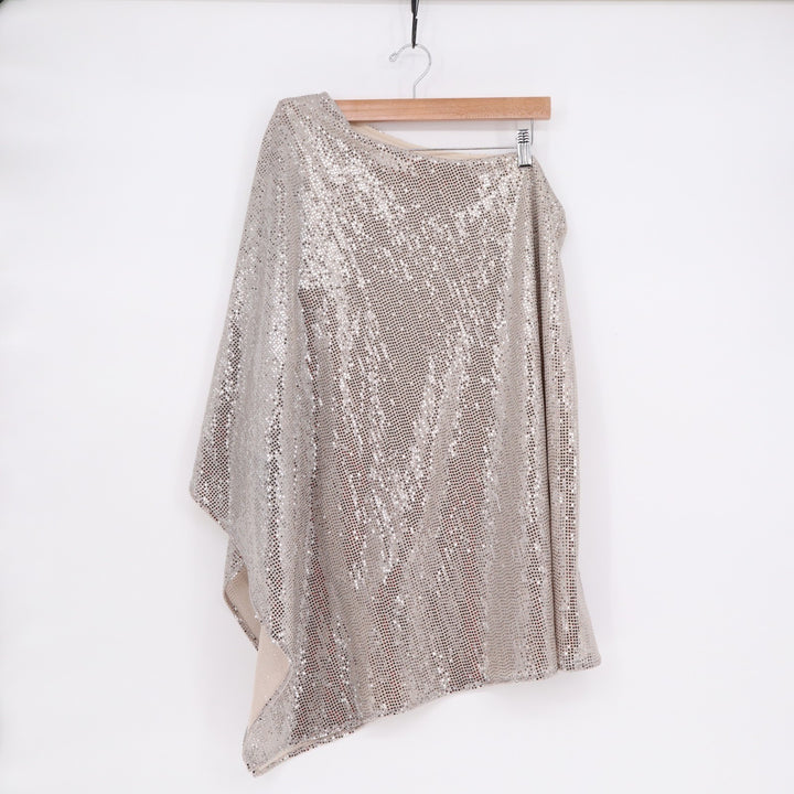 Tyche Poncho Womens Medium Multi Sequins One Shoulder Pullover Cocktail & Party