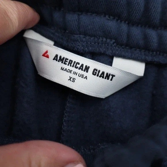 American Giant Sweatpants Womens XS Blue Slash Pockets Drawstring Waist Outdoor