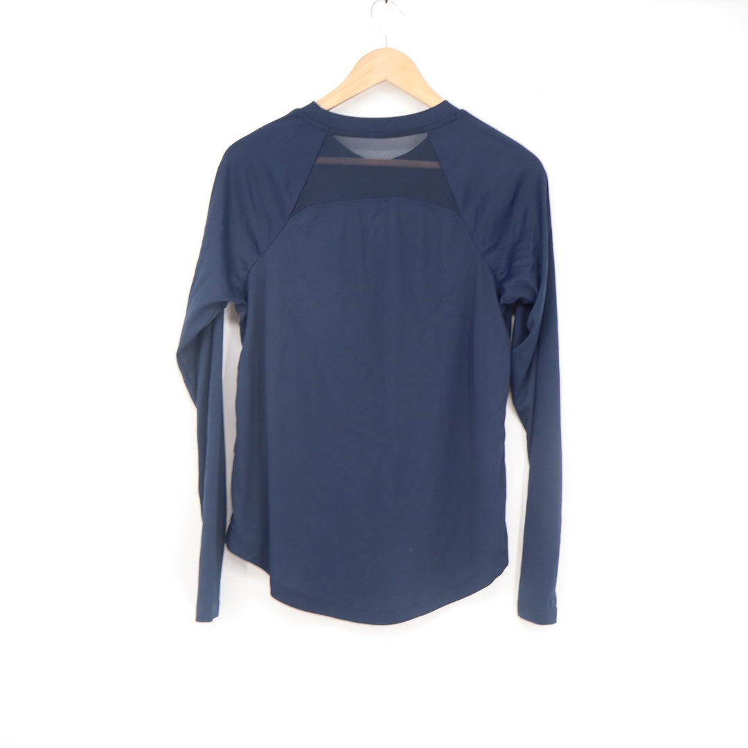 And1 Long Sleeve Performance Shirt Navy Blue Mesh Back Activewear Size M
