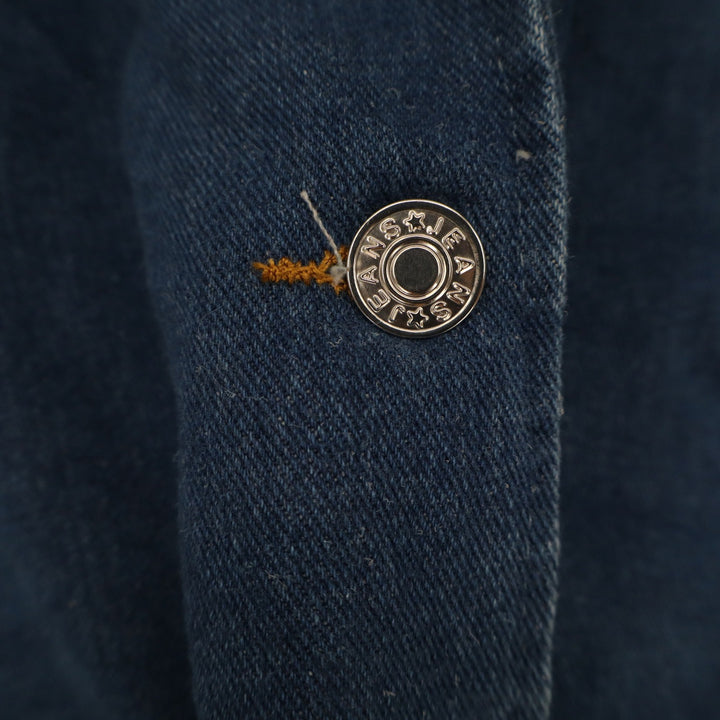 Fashion%Classic Blue Denim Blazer Jacket Faded Medium Wash 3XL