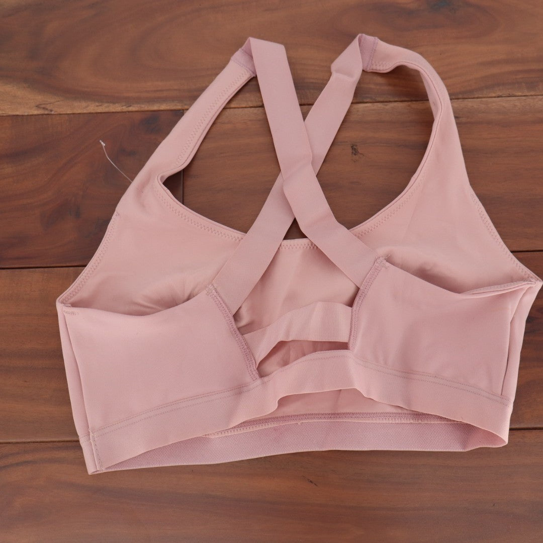 B.tempt'd B.active Sport Crop Bra Womens M Blush Stretch Wireless Full Coverage