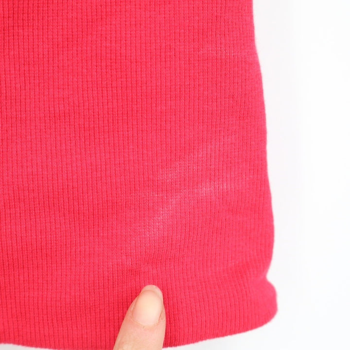 Madewell Squareneck Tank Top Women XS Red Cotton Stretch Spaghetti Strap Ribbed
