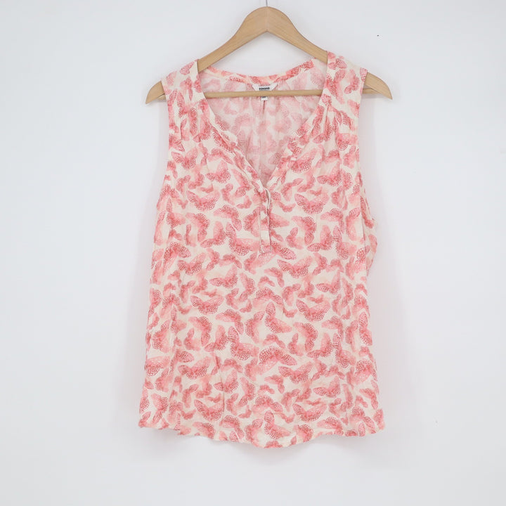 Sonoma Goods For Life Pink Butterfly Print Rayon Tank Top XXL Sleeveless Blouse