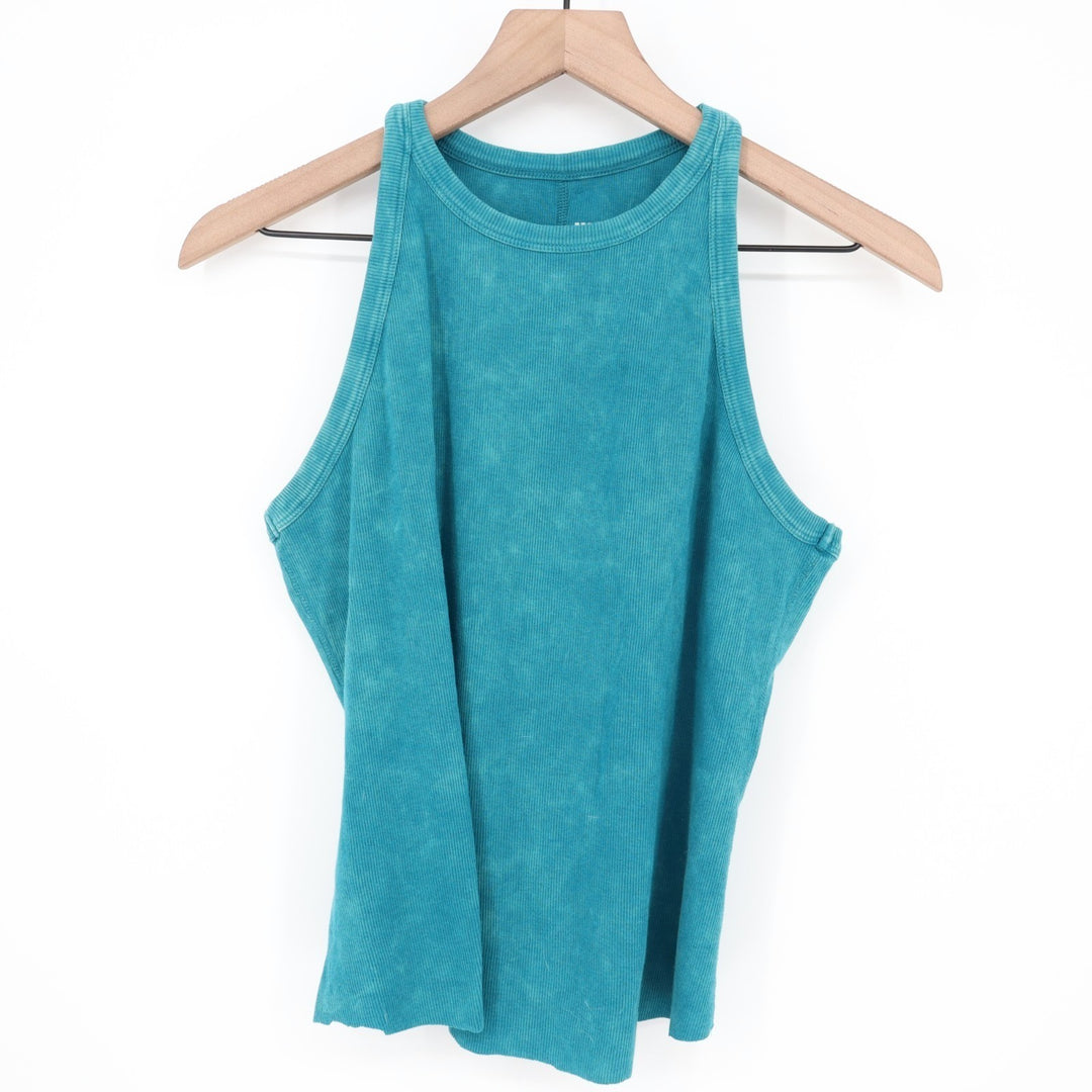 All In Motion Tank Top Womens Large Blue Tie Dye Cotton Stretch Knit Ribbed