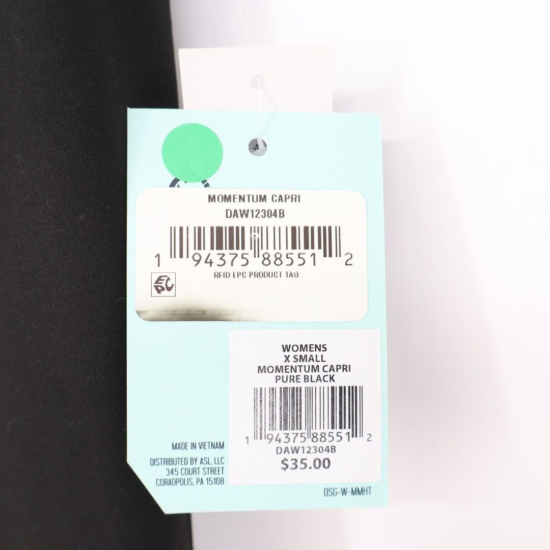DSG Womens Momentum High Rise Capri Leggings Pure Black XS NEW