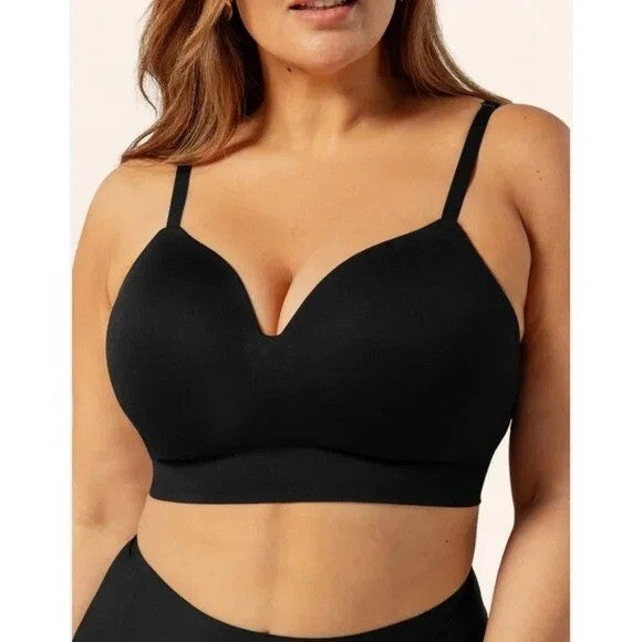 Truekind Supportive Comfort Wireless Shaping Bra Womens XL Black U-Shaped Back
