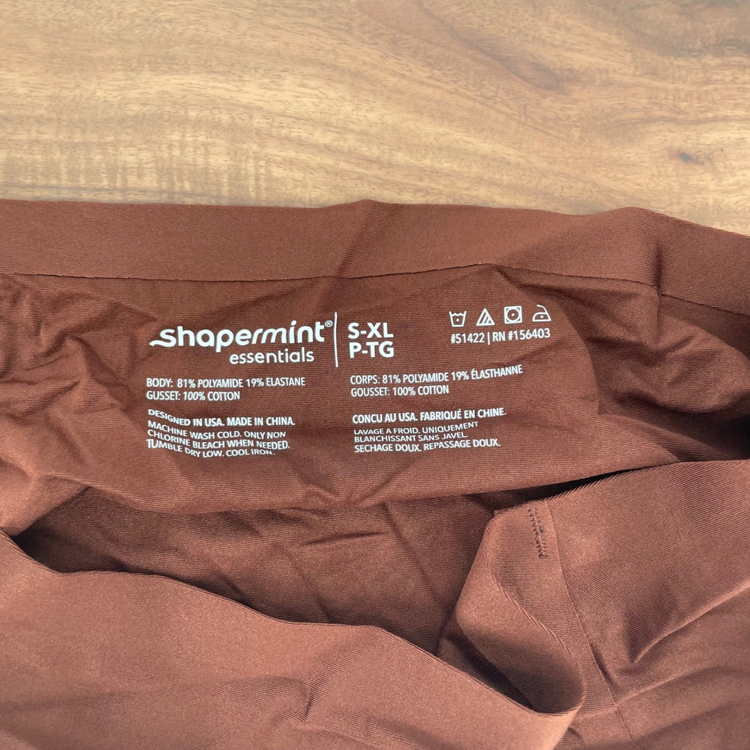 Shapermint Essentials High Waisted Briefs Brown Shapewear Full Coverage S-XL