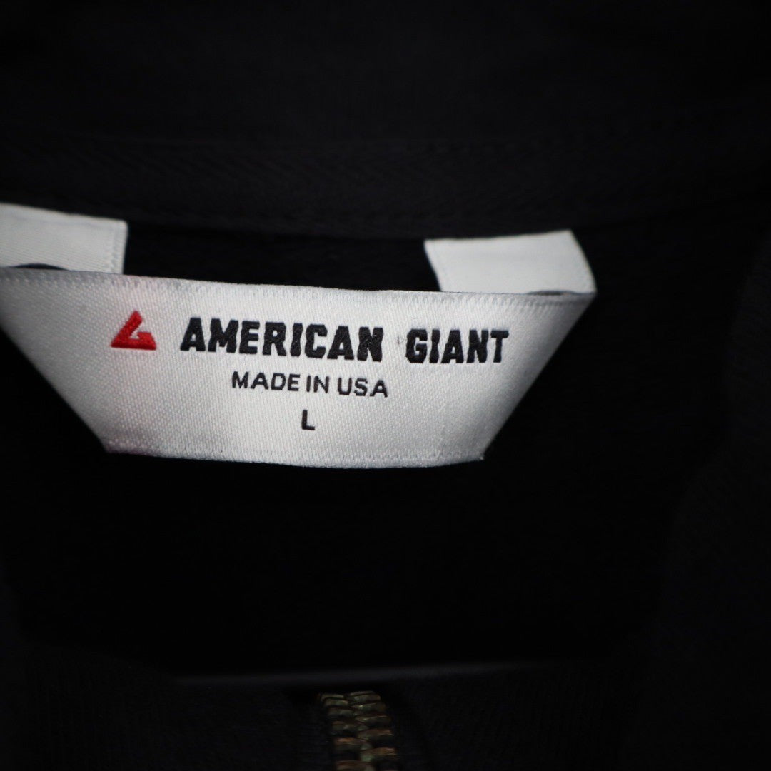 American Giant Mike Rowe Works Black Full Zip Jacket Size L Made in USA