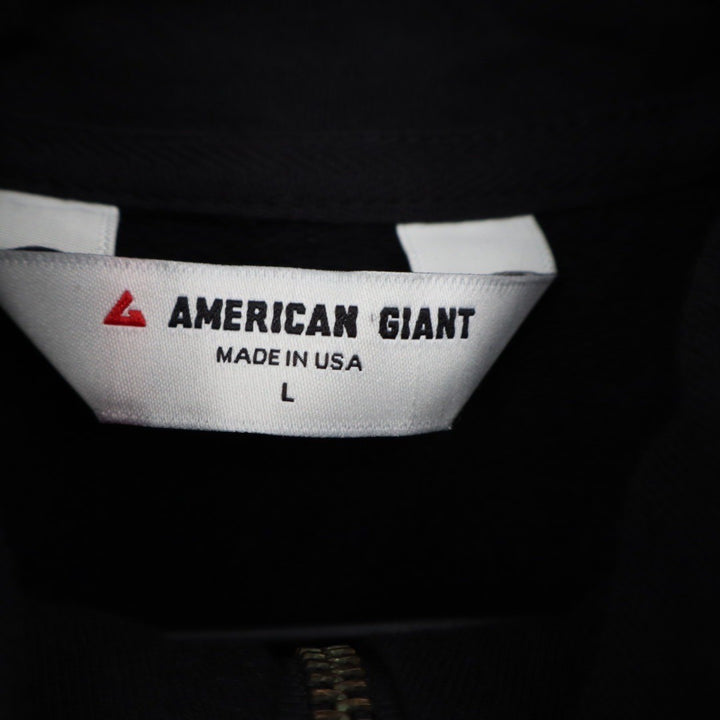 American Giant Mike Rowe Works Black Full Zip Jacket Size L Made in USA