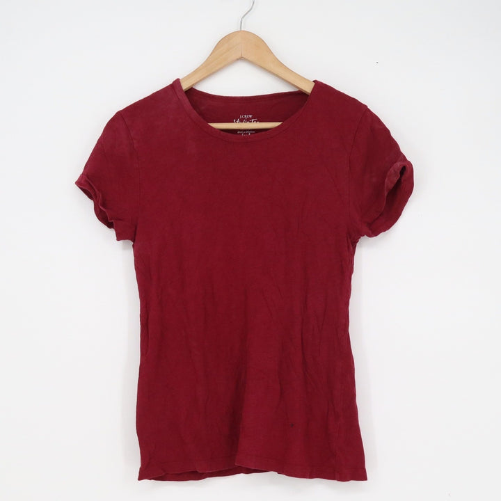 J.Crew Studio Tee Burgundy Red Cotton Short Sleeve T-Shirt Womens Small