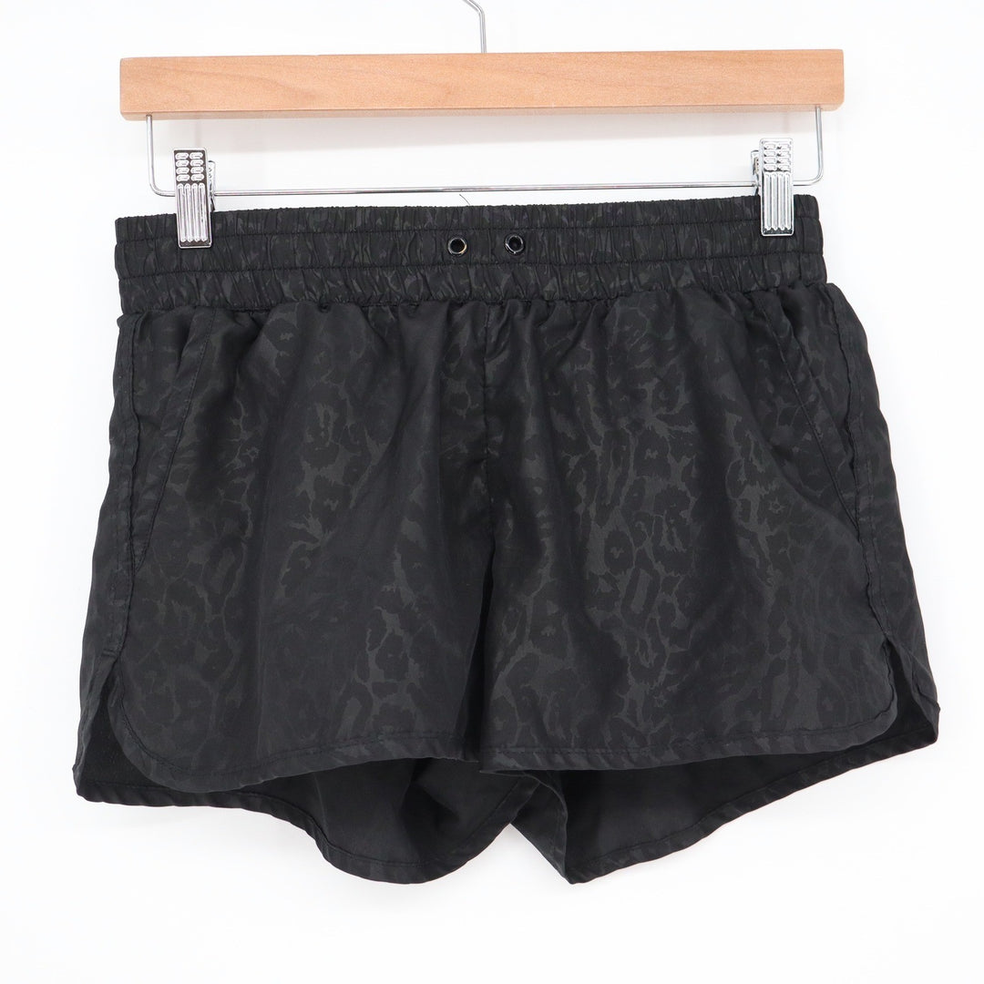 Zyia Active Shorts Womens M Leopard Print Black Athletic Running Excellent