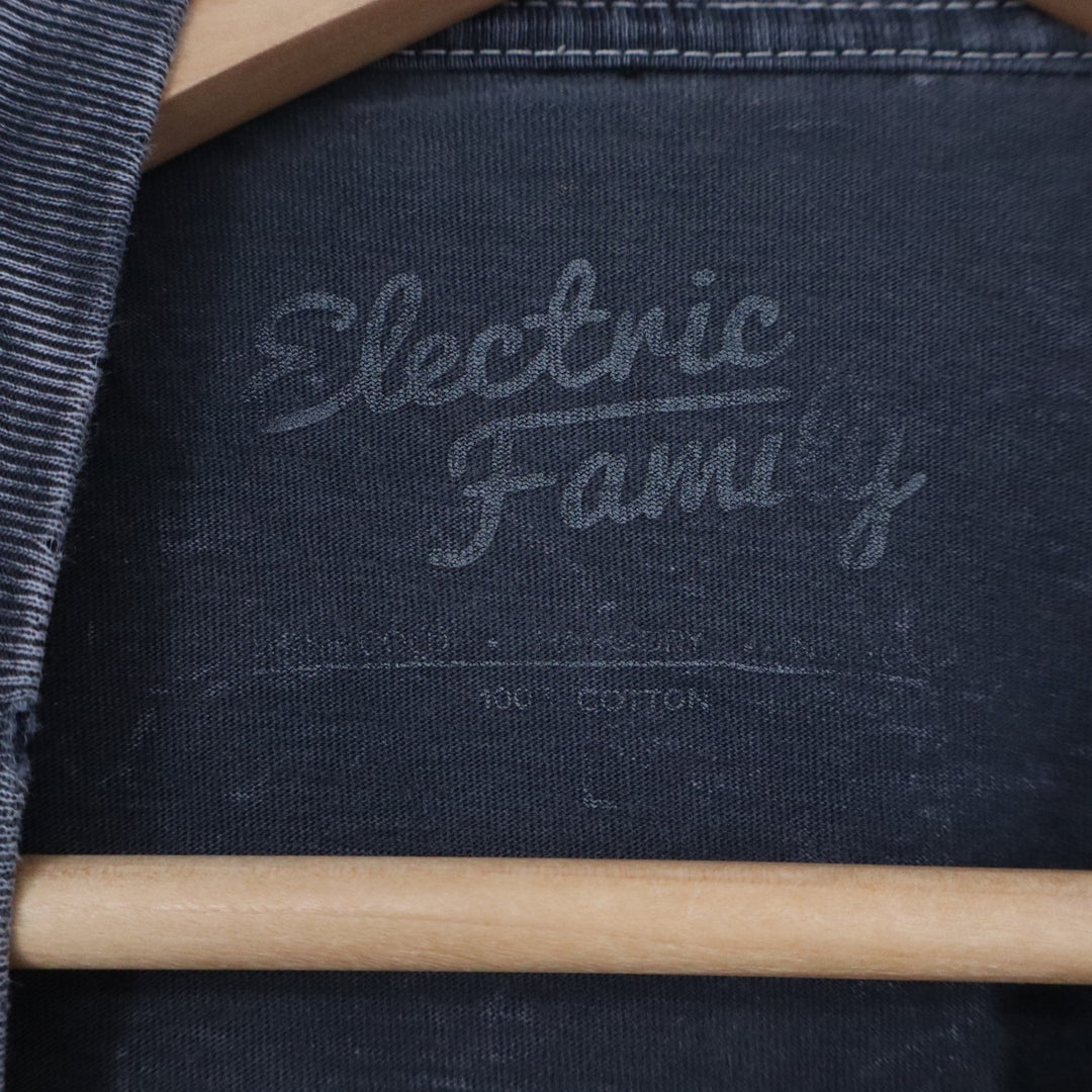 Electric Family Jason Ross Long Sleeve Shirt Mens Large Black Mineral Wash EDM