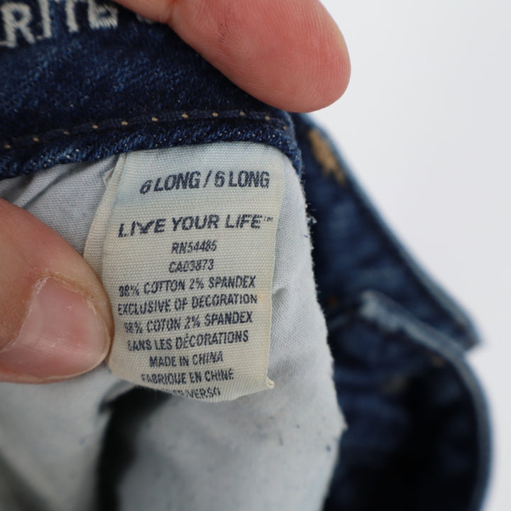 American Eagle Outfitters Jeans Womens 6L Blue Denim Stretch Distressed Straight