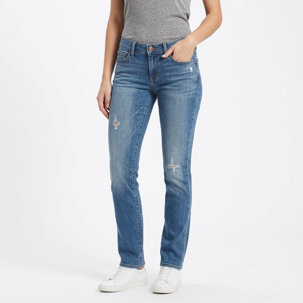 Lucky Brand Jeans Womens 2/26 Blue Denim Cotton Stretch Distressed Skinny Leg