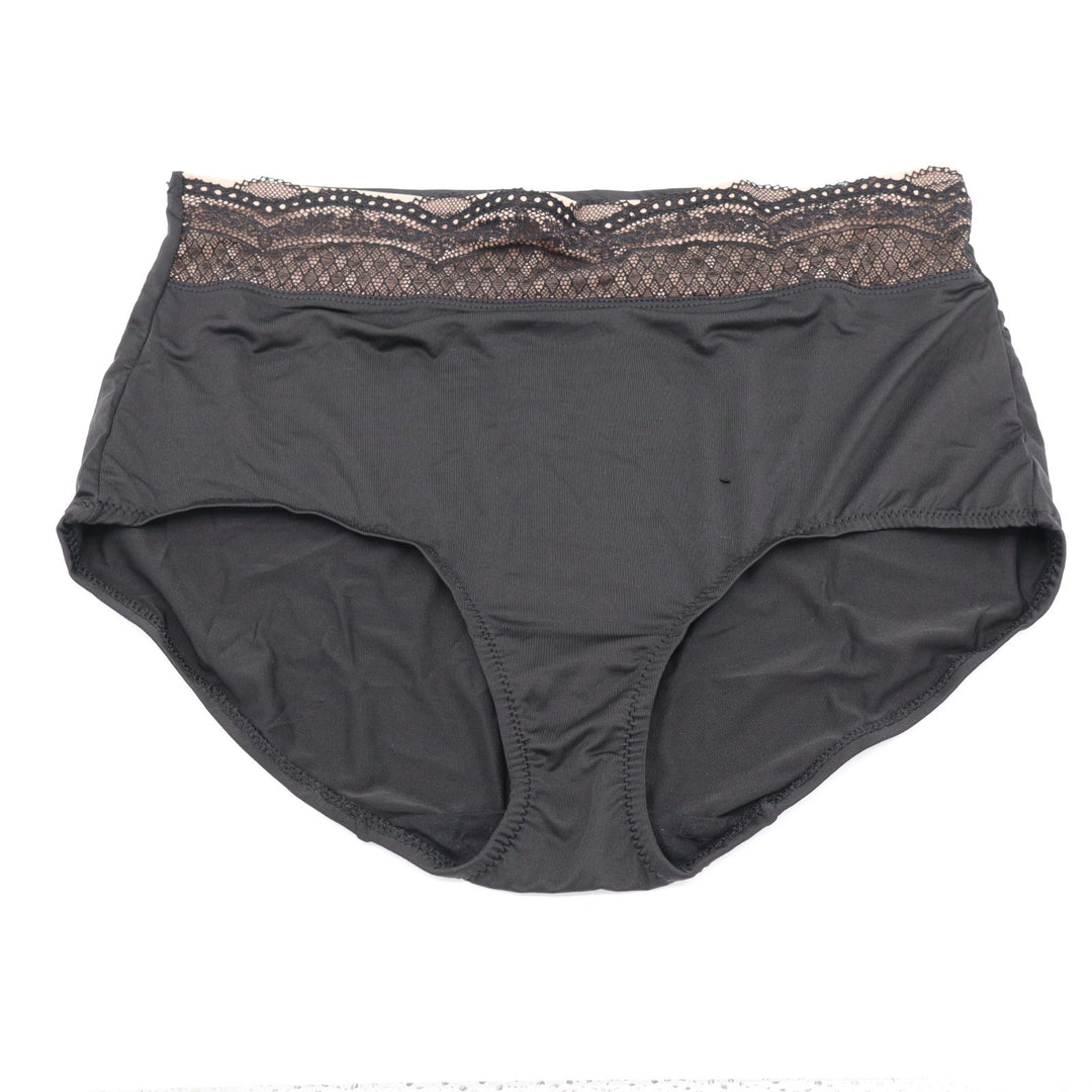 Warners No Pinching No Problem Microfiber Lace Brief Women 2XL Black Seamless