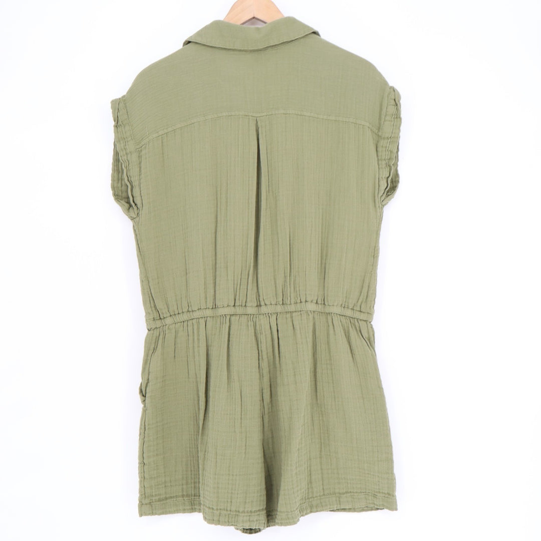 Old Navy Jumpsuits & Rompers Womens Medium Olive Green Cotton Spread Collar