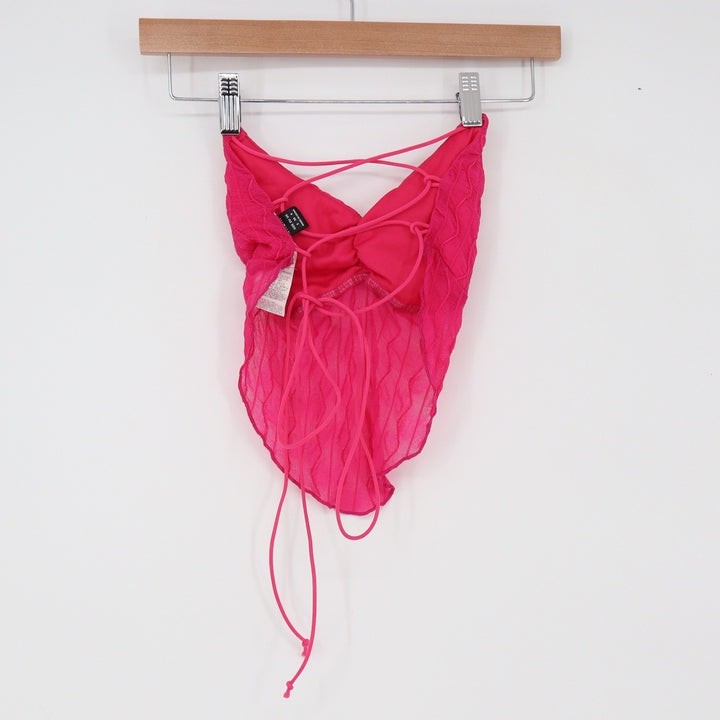SHEIN Halter Top Women's S Pink Mesh Handkerchief Open Back Excellent