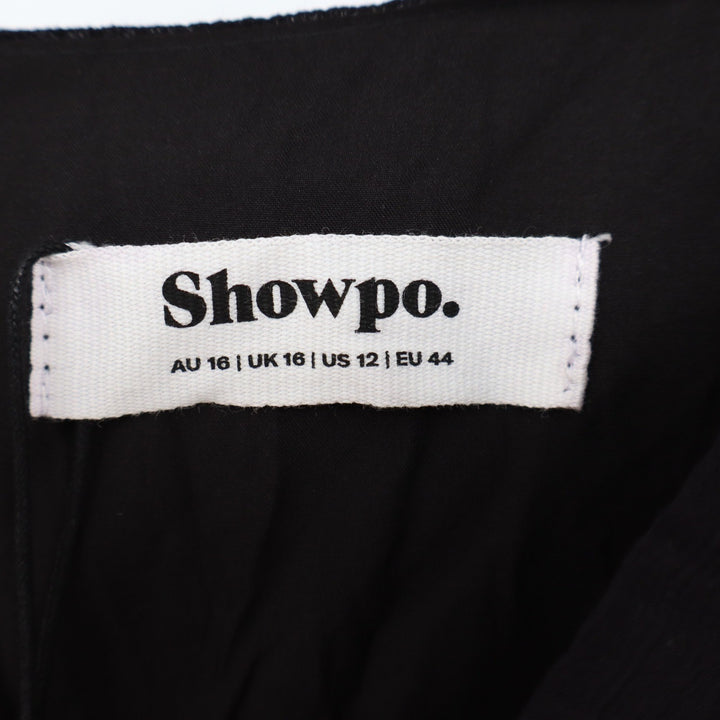 Showpo Paige Side Cut Out Balloon Sleeve Maxi Dress Black US 12 SD22070023