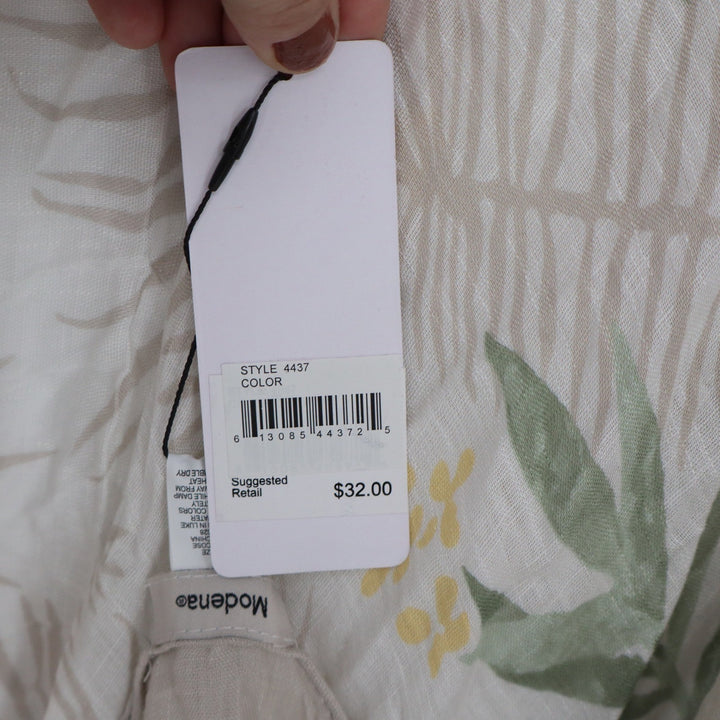 Modena Tropical Palm Floral Kimono Wrap Pom Pom Trim OS