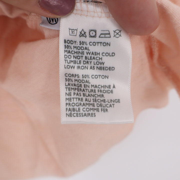 Truly Madly Deeply Peach Cold Shoulder Ruffle Top V-Neck Cotton Modal Size M