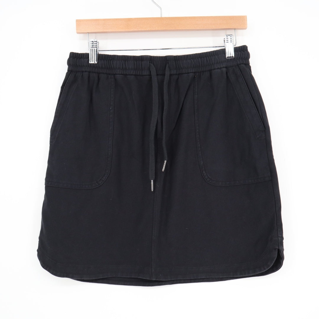 Athleta Farallon Skirt Womens SP Black Cotton Stretch Tennis Golf Drawstring