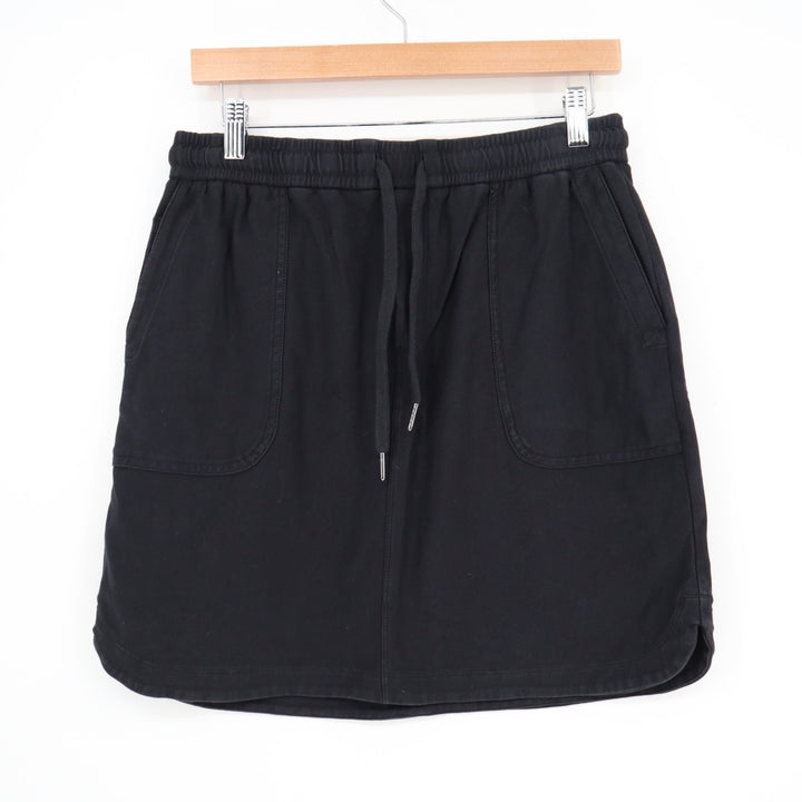 Athleta Farallon Skirt Womens SP Black Cotton Stretch Tennis Golf Drawstring