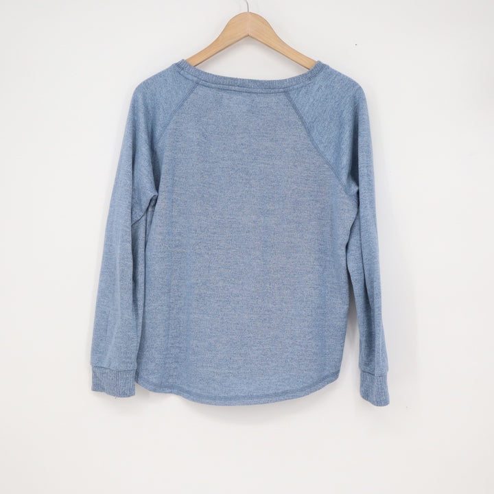 Karen Neuburger Live Love Lounge Heather Blue Raglan Pullover Top Size M