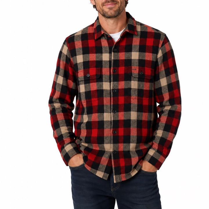 J.Crew Mens Red Buffalo Plaid Sherpa Lined Flannel Shirt Jacket Small