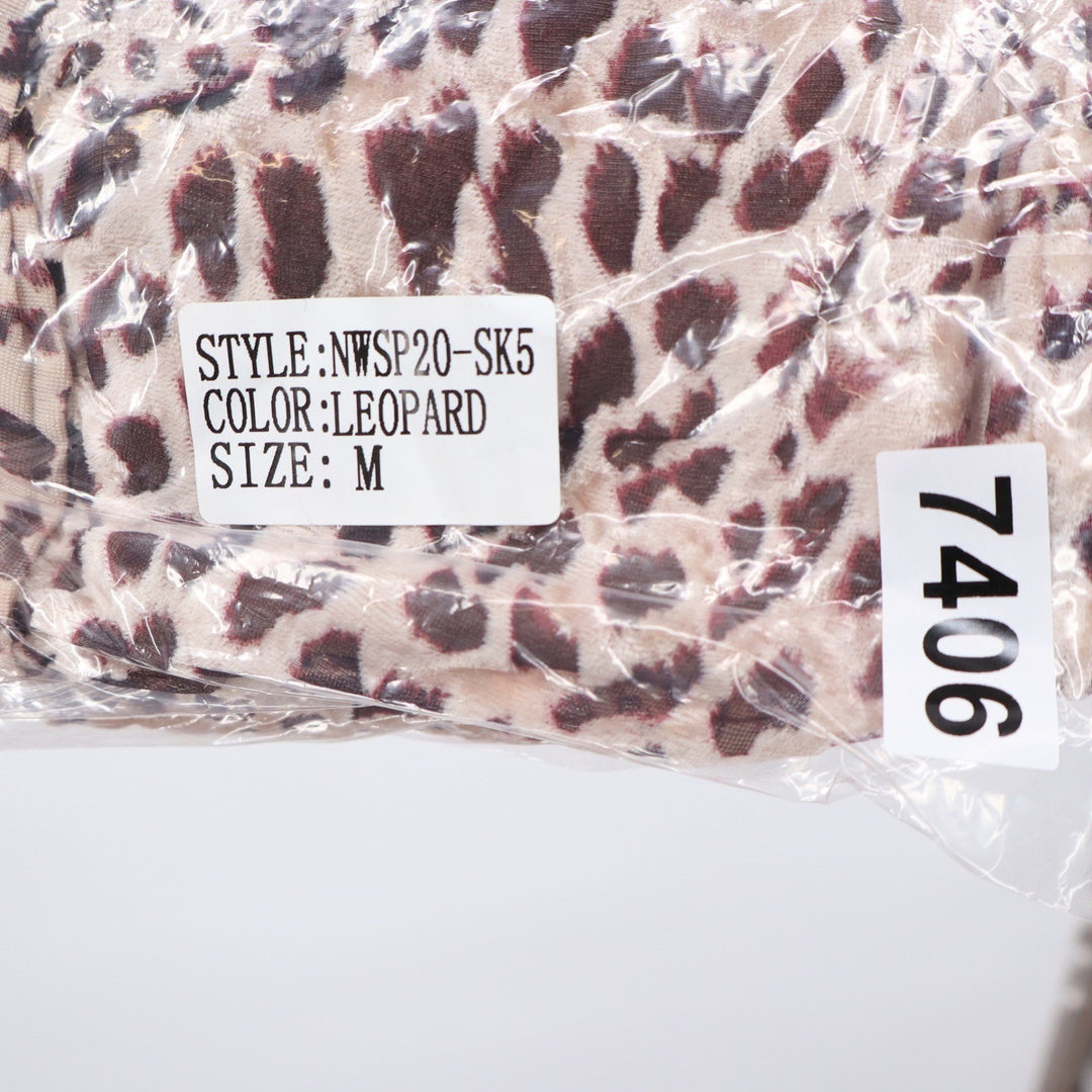 Naked Wardrobe The Statement Leopard Print Ruched Mini Skirt Brown M
