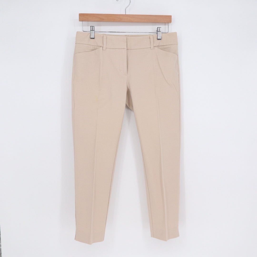 New York & Company Stretch Tapered Ankle Pants Beige Tan Size 4 Business Casual
