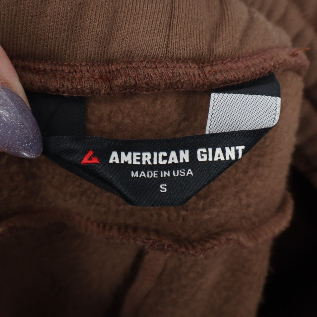 American Giant Sweatpants Mens Small Brown Slash Pockets Elastic Waist Straight