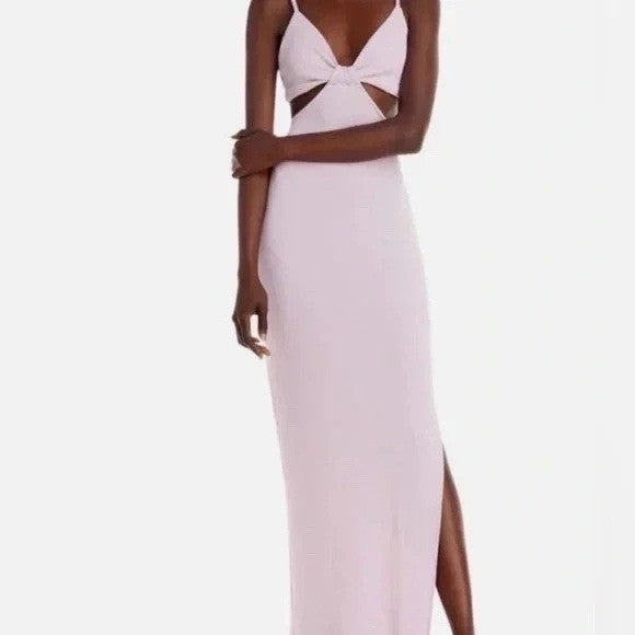 FORE Lilac Cutout Sleeveless Ribbed Knit Maxi Dress XS Bodycon Summer