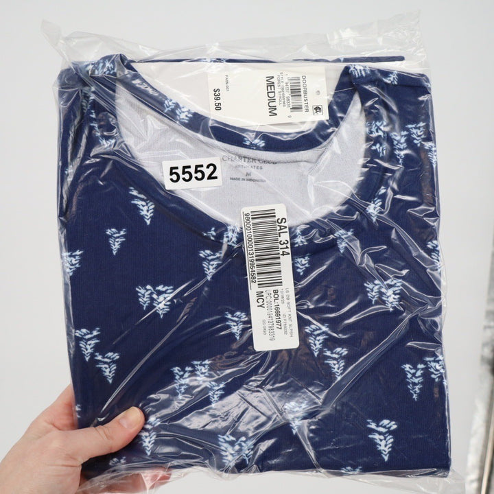 Charter Club Intimates Navy Forest Stroll Pine Tree Soft Knit Sleep Shirt Medium