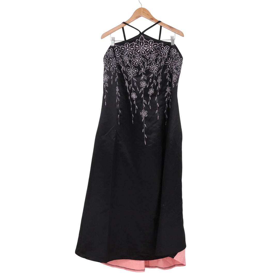 Kasia for Debut II Gown Womens 20 Black Floral Embroidered Excellent