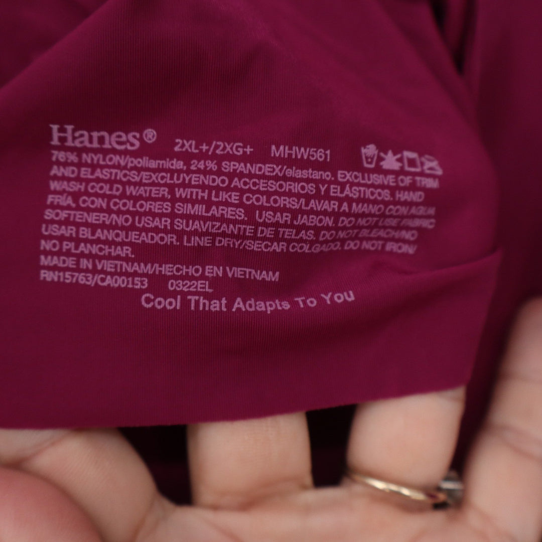 Hanes Ultimate Cool Comfort Wirefree Bralette Berry Magenta 2XL