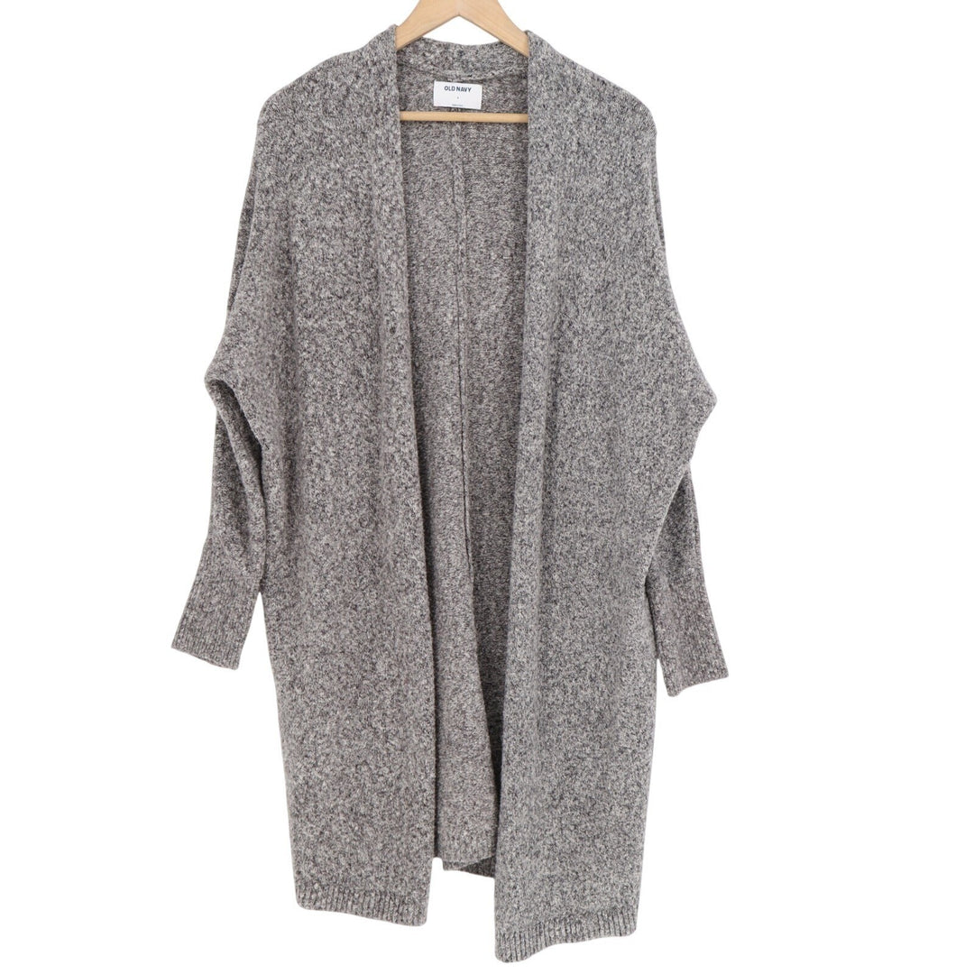 Old Navy Cardigan Sweater Womens Small Gray Knitted Cotton Stretch Open Front