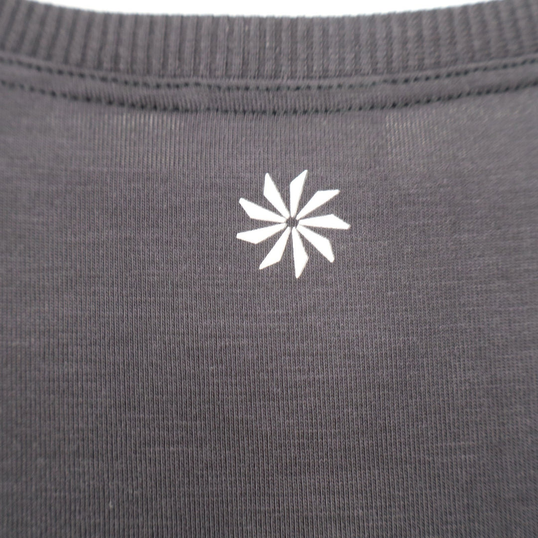 Athleta T-Shirt Women Medium Black Nylon Ruched Raglan Short Sleeve Crew Neck