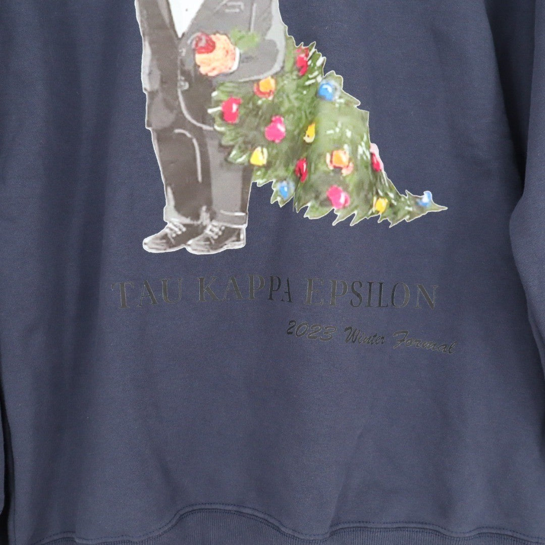 Merch Pier Navy Blue Crewneck Sweatshirt Tau Kappa Epsilon Bear Graphic L