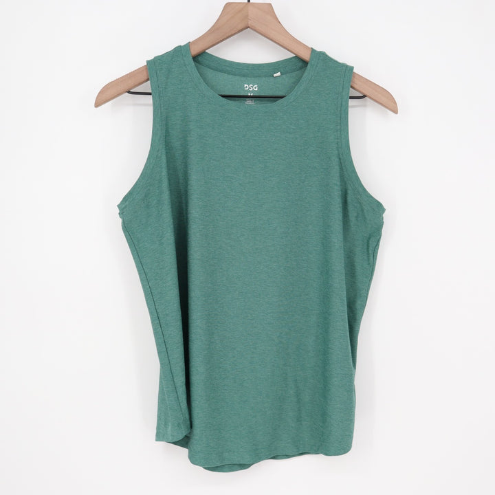 DSG Tank Top Womens Medium Green Stretch Crew Neck Performance Running Yoga