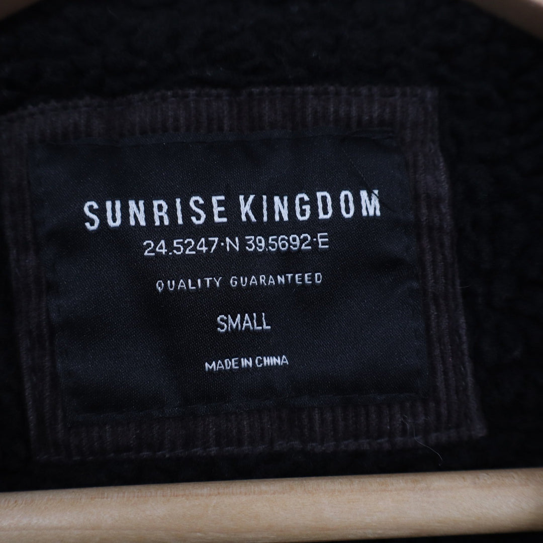Sunrise Kingdom Mens Brown Corduroy Sherpa Lined Trucker Jacket Small