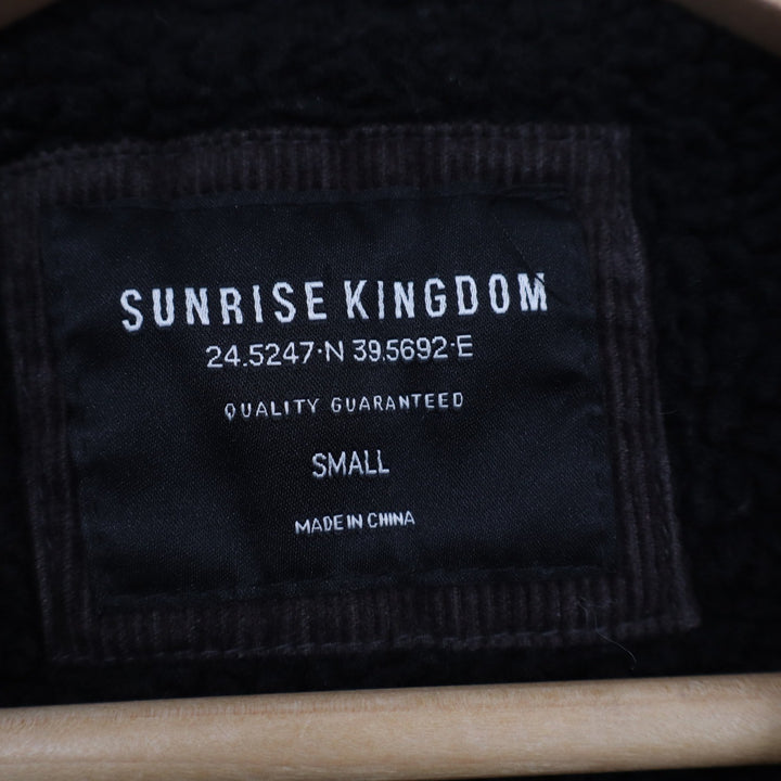 Sunrise Kingdom Mens Brown Corduroy Sherpa Lined Trucker Jacket Small