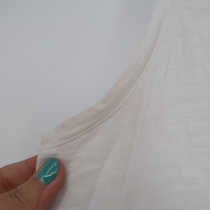 Boden Tank Top Womens Medium White Wide Strap V-Neck Yoga Running Activewear
