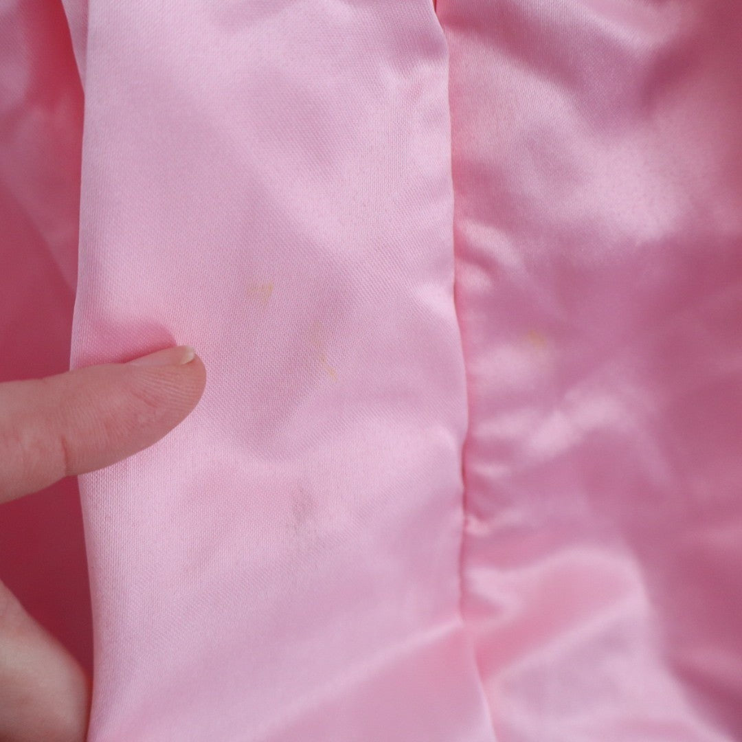 Lulus Regal Cutie Mini Dress Womens XL Light Pink Satin Square Neck Bubble Hem