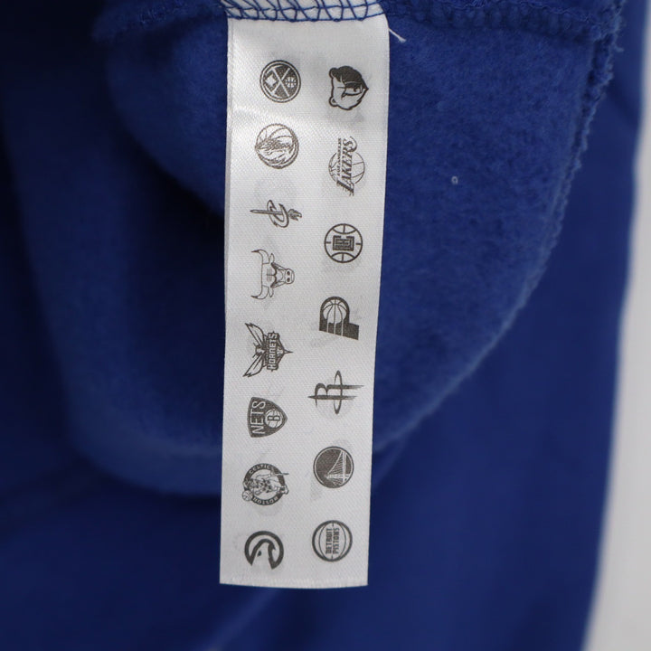 NBA Philadelphia 76ers Lace Up Hoodie Large Blue White Raglan Sweatshirt