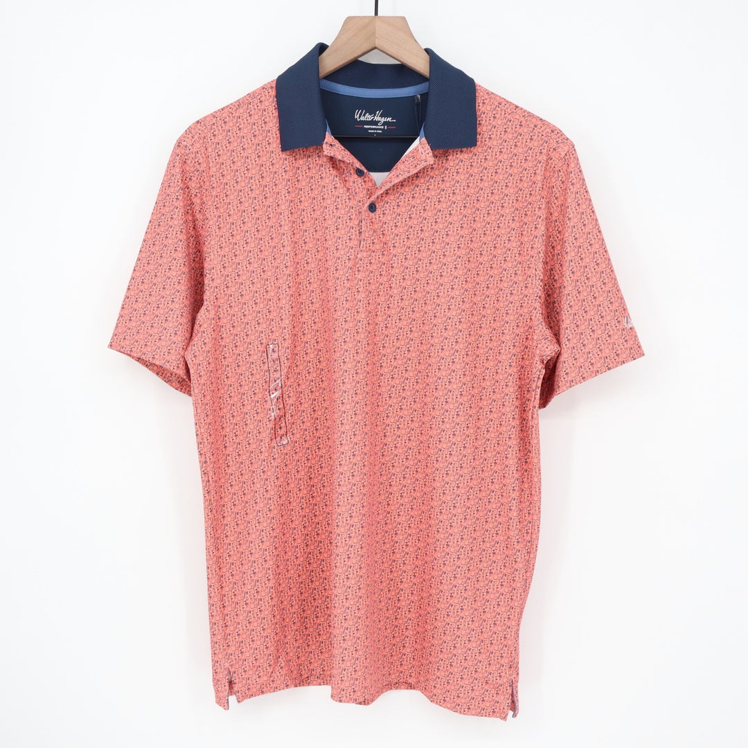 Walter Hagen Mens P11 Bloody Mary Coral Golf Performance Polo Shirt S