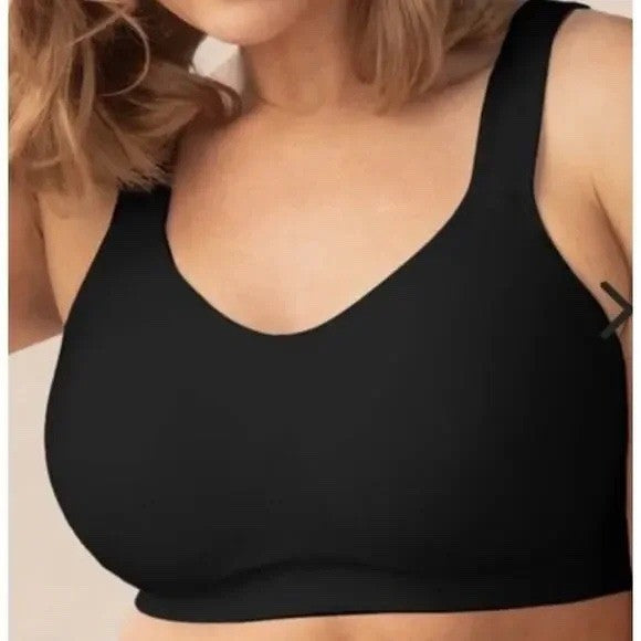 Truekind Everyday Comfort Straps Wireless Shaping Bra Womens 2XL Black Stretch