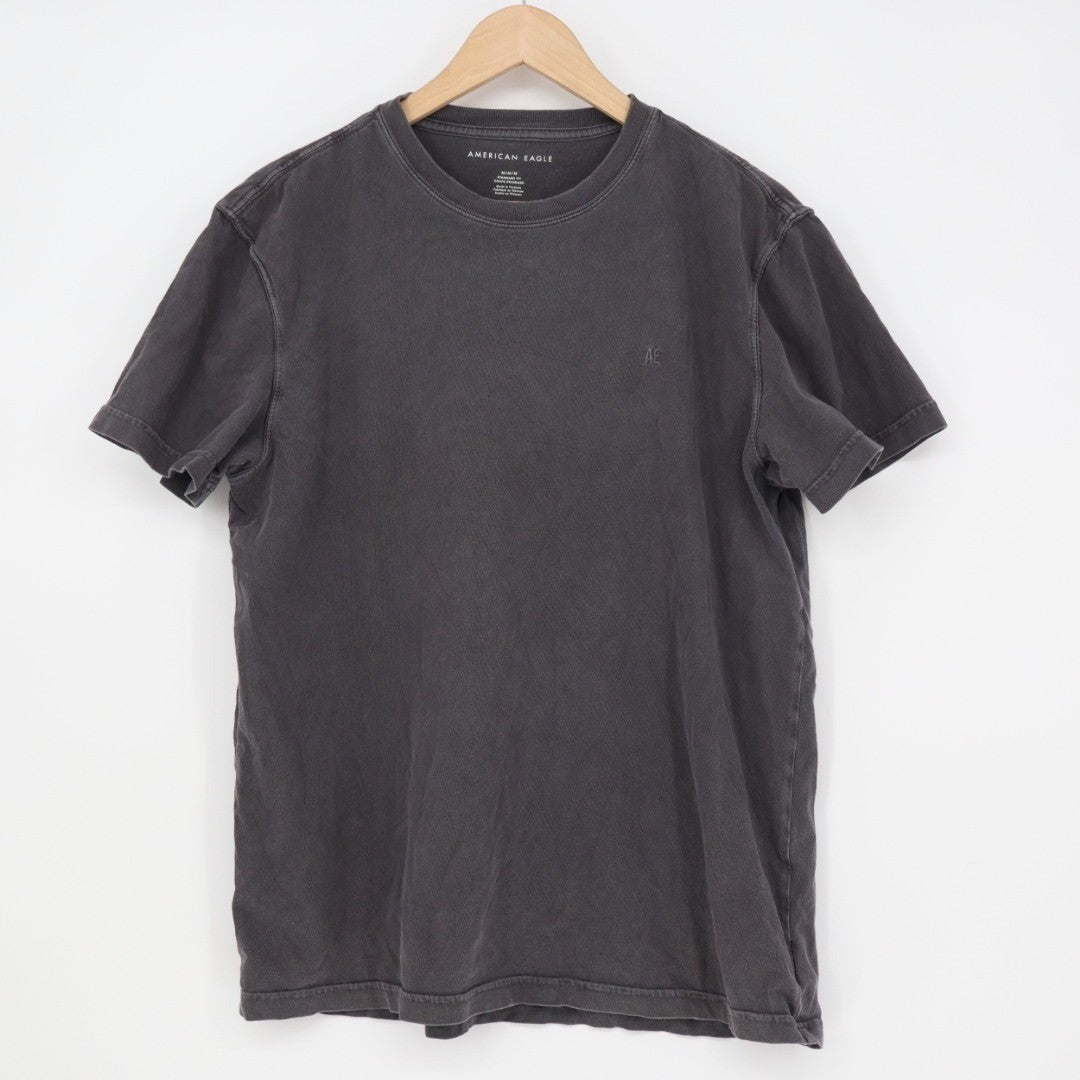 American Eagle Outfitters T-Shirt Men Medium Black Cotton Crew Neck Short Sleeve