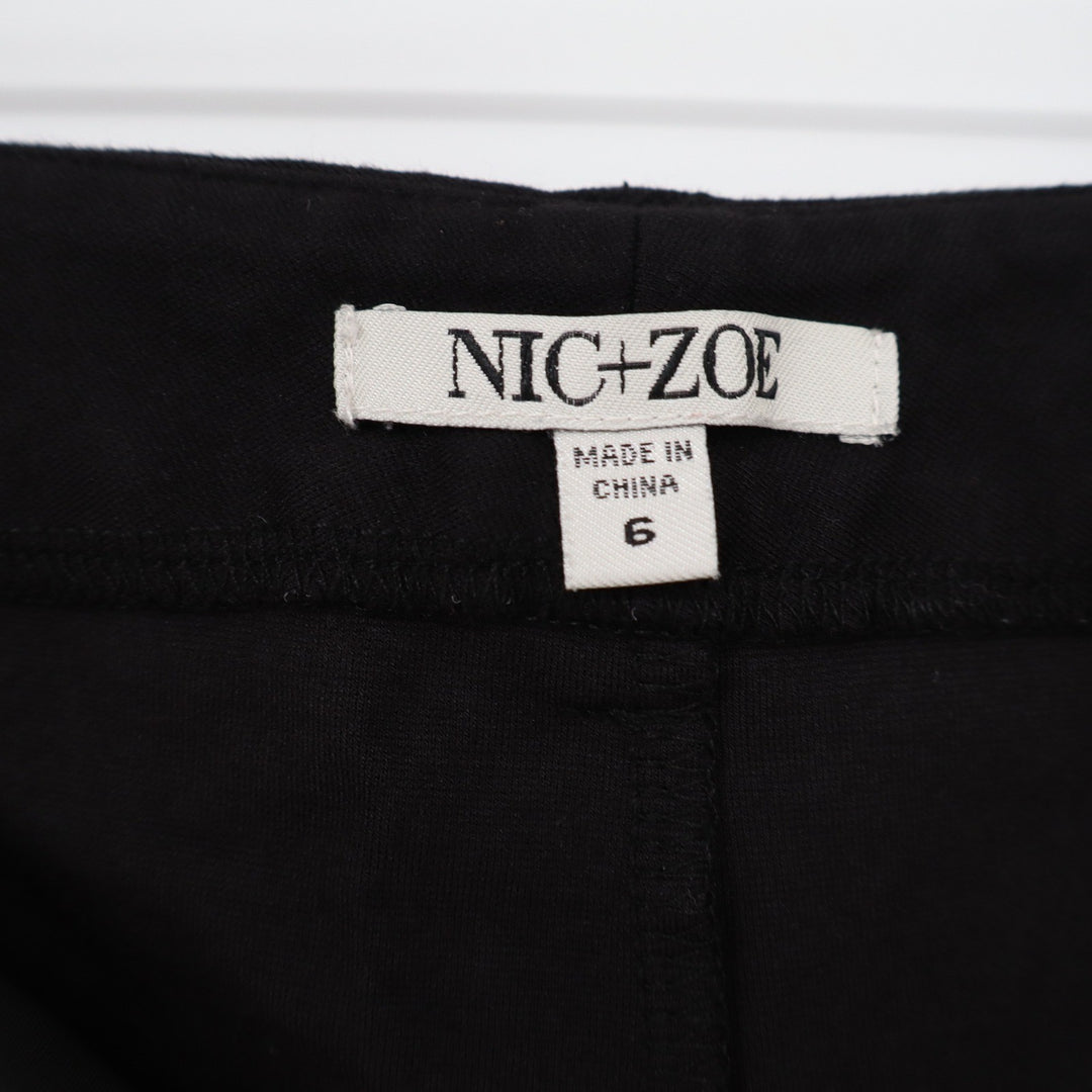 NIC+ZOE Pants Womens 6 Slim Leg Black Stretch Career Trousers Excellent