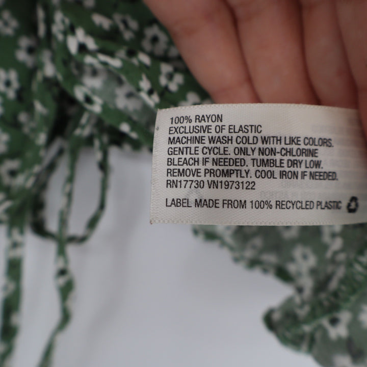 Wild Fable Green Floral Ruched Front Cami Top Smocked Back Small